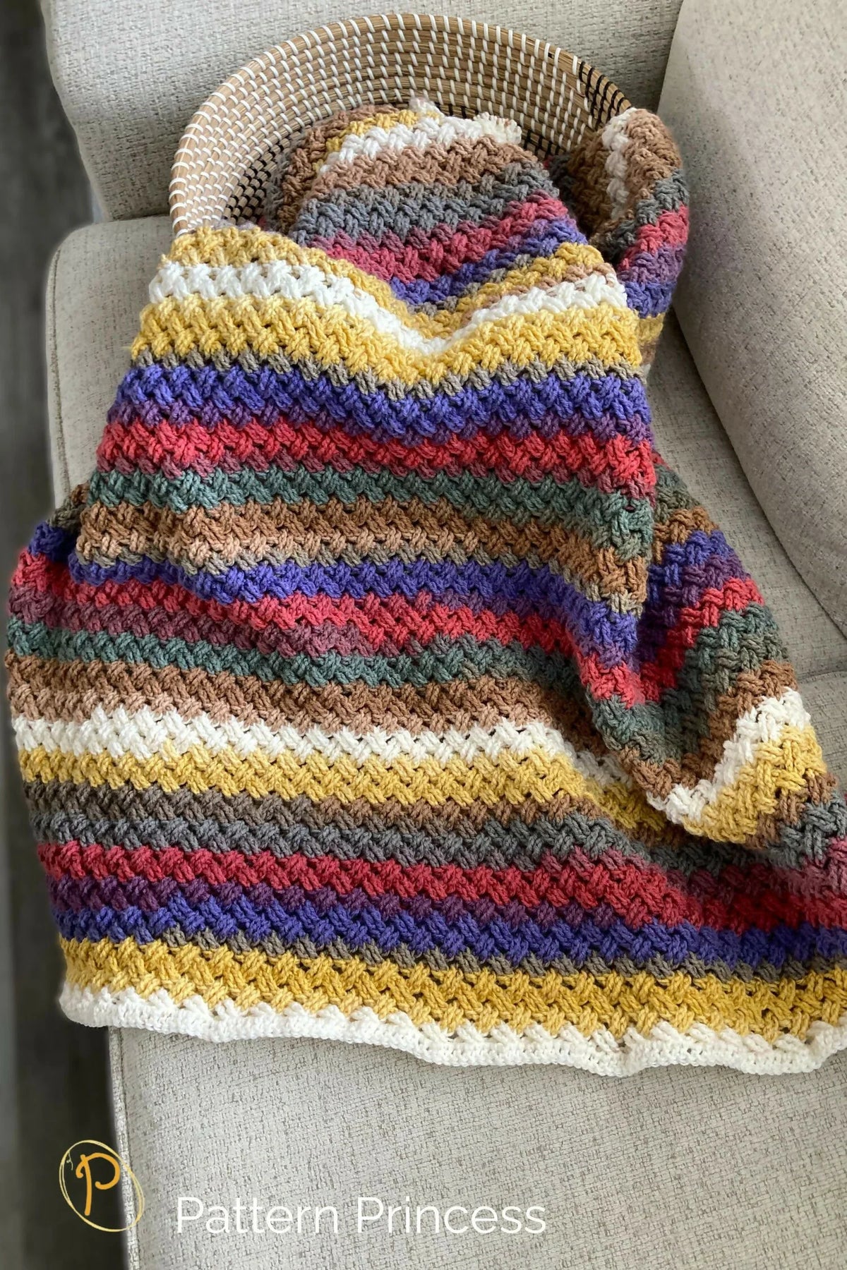 Colorful Celtic Weave Crochet Blanket (Crochet)